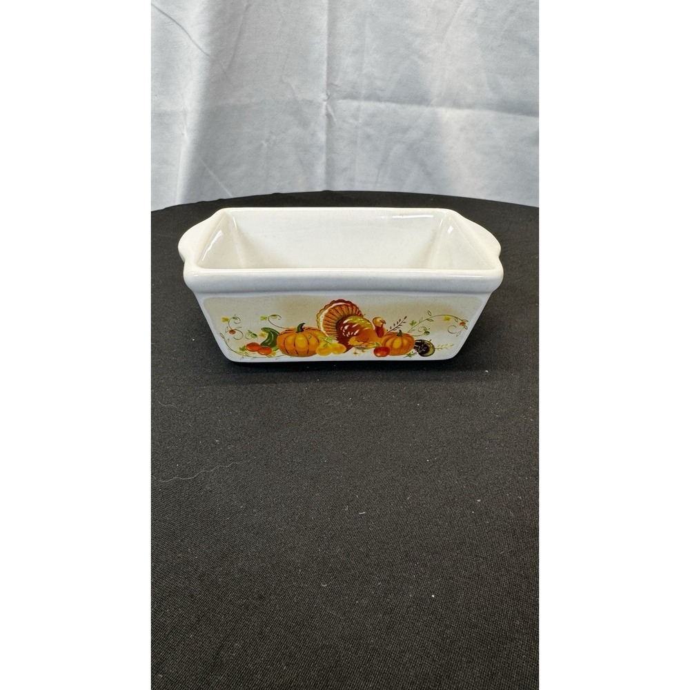 Mini-loaf Pan Stoneware‎ Ceramic THANKSGIVING